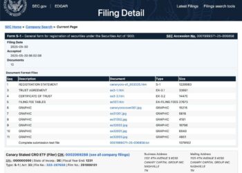 Alt-ETF Season? Canary Files to SEC for CRO ETFs as BTC ETF Outflows Continue